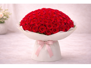 Buchet 65 Trandafiri rosii